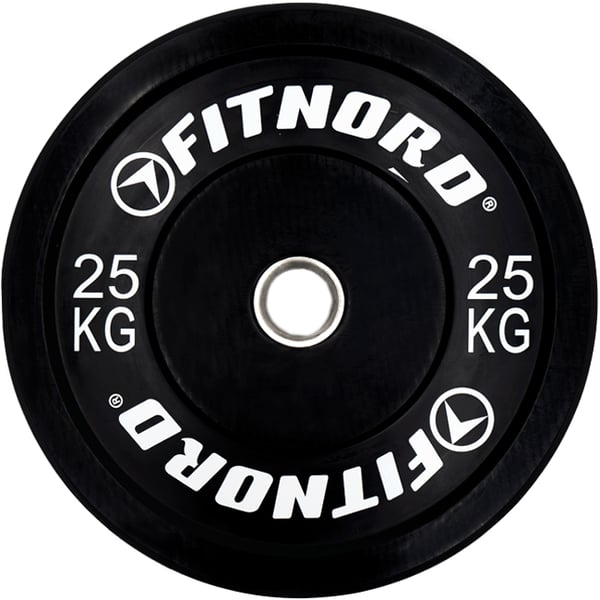 FitNord Vektskive Bumper Black 25 kg 1