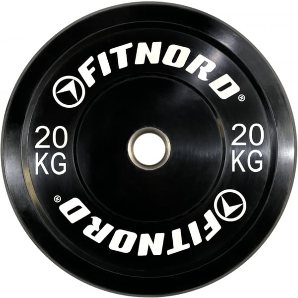 FitNord Vektskive Bumper Black 20 kg 1