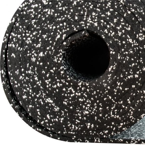 FitNord Gummimatte svart 4 mm (10 m rull) med hvite prikker 1